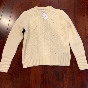 NWT J Crew White Cableknit Sweater